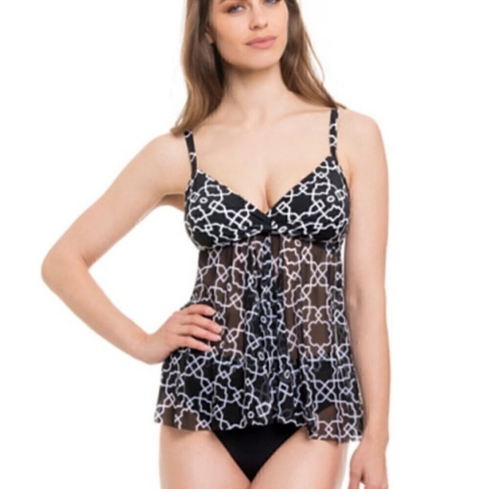 Profile by Gottex Tankini Swim Top Size 10 NWT